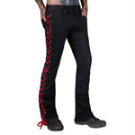 Jeanius Bar Collection Pants 27 / Red Lacing Hellraiser Side Laced Jeans - Colored Lacing