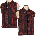 Jeanius Bar Collection Jacket Wornstar Custom Vest - Black Cherry Alloy Washed