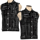 Jeanius Bar Collection Jacket Wornstar Custom Vest - Smokewashed