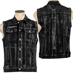 Jeanius Bar Collection Jacket Wornstar Custom Vest - Smokewashed