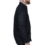 Wornstar Clothing Mens Long Sleeve Shirt. Amaryllis Black Button Down Shirt.