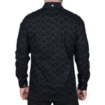 Wornstar Clothing Mens Long Sleeve Shirt. Amaryllis Black Button Down Shirt.