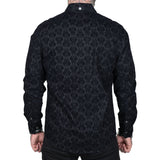 Wornstar Clothing Mens Long Sleeve Shirt. Amaryllis Black Button Down Shirt.