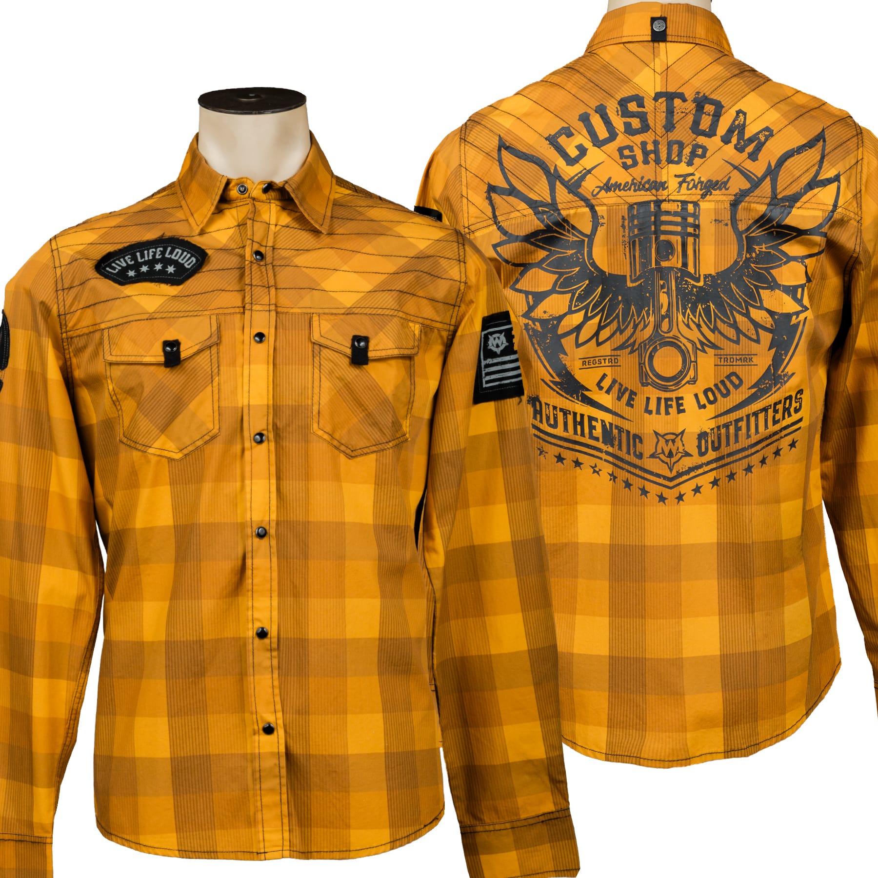Rocknrolla Collection Button Down Rocknrolla Shirt - Gold