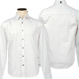 Rocknrolla Collection Button Down Rocknrolla Shirt - Off White Skull Pattern