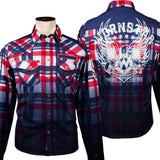 Rocknrolla Collection Button Down Rocknrolla Shirt - Red - White - and Blue