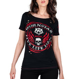 Wornstar Clothing Womens Tee. Magna Vita Skull Tee - Black