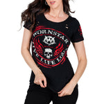 Wornstar Clothing Womens Tee. Magna Vita Skull Tee - Black