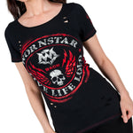 Wornstar Clothing Womens Tee. Magna Vita Skull Tee - Black