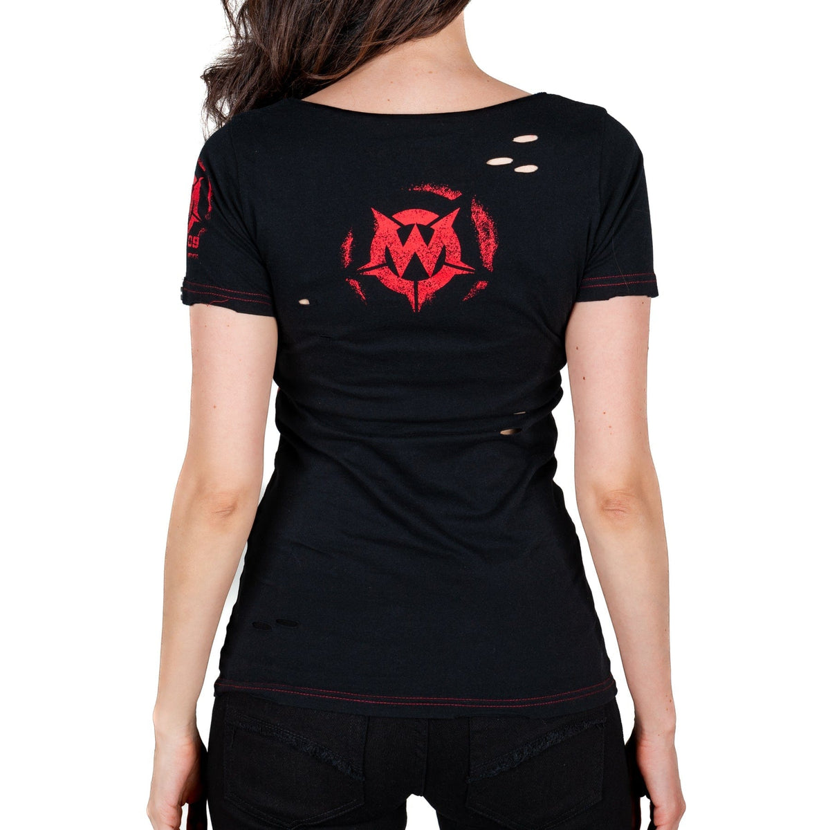 Wornstar Clothing Womens Tee. Magna Vita Skull Tee - Black