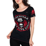 Wornstar Clothing Womens Tee. Magna Vita Skull Tee - Black