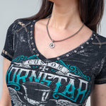 Wornstar Clothing Womens Skull T-Shirt Elegantly Wasted Womens Tee - Black