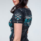 Wornstar Clothing Womens Skull T-Shirt Elegantly Wasted Womens Tee - Black