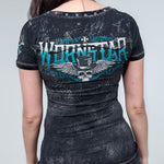 Wornstar Clothing Womens Skull T-Shirt Elegantly Wasted Womens Tee - Black