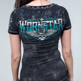 Wornstar Clothing Womens Skull T-Shirt Elegantly Wasted Womens Tee - Black
