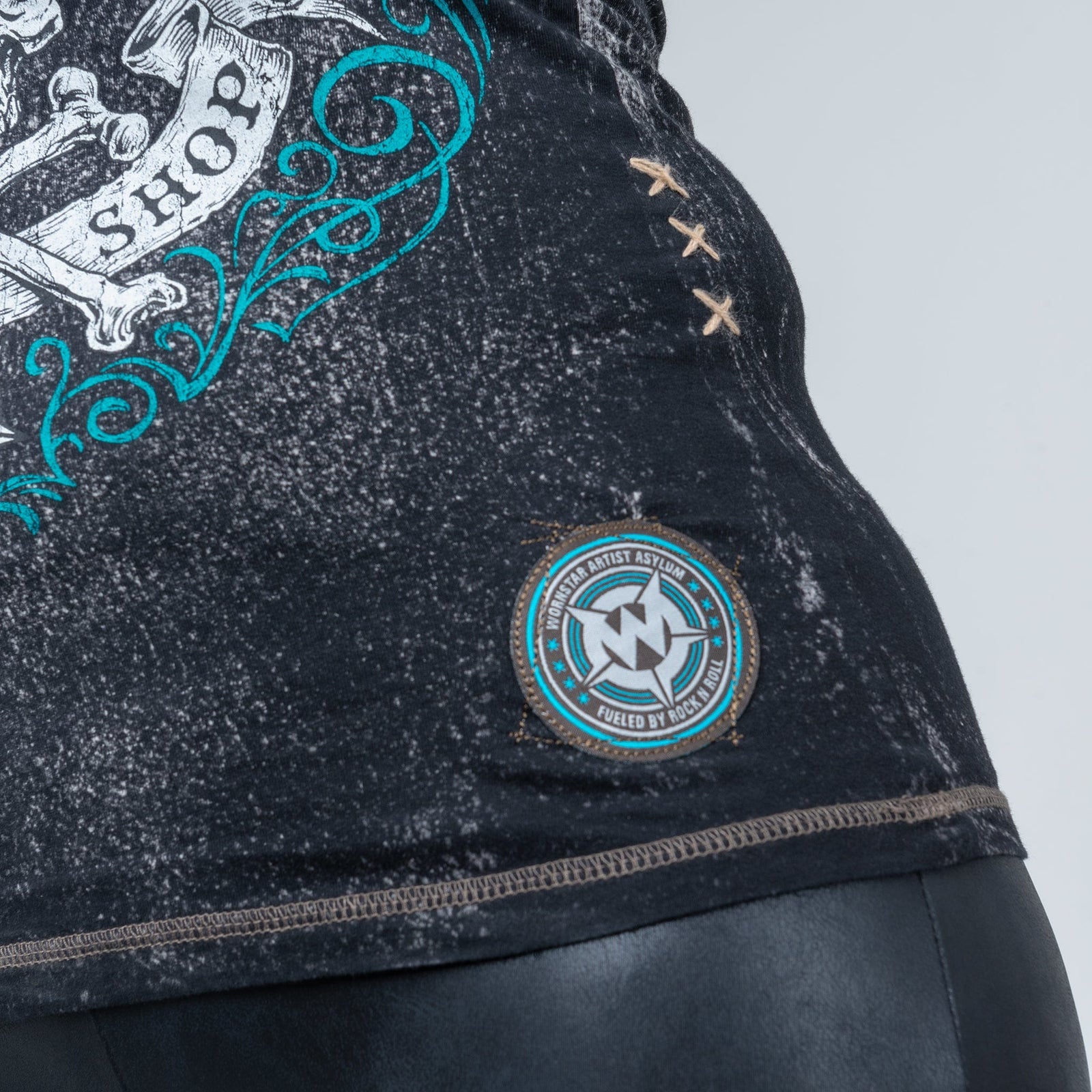 Wornstar Clothing Womens Skull T-Shirt Elegantly Wasted Womens Tee - Black