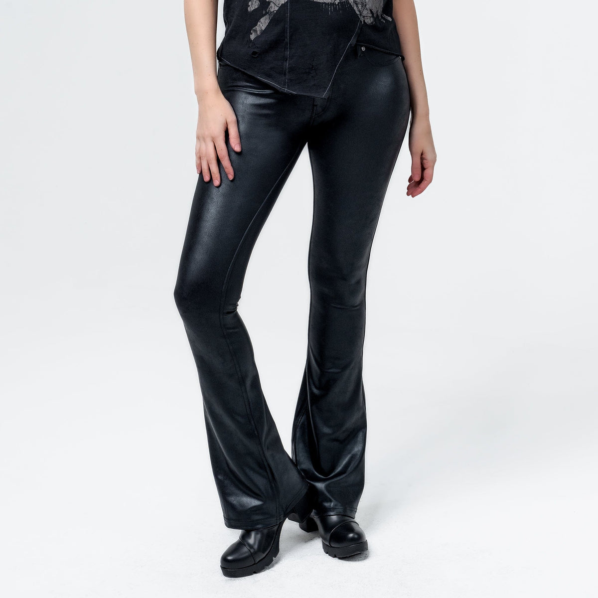 Wornstar Clothing Womens Leggings Fearless Bootcut Womens Pants - Black