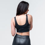 Wornstar Clothing Womens Tank Top Fearless Crop Leather Tank Top - Black