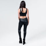 Wornstar Clothing Womens Tank Top Fearless Crop Leather Tank Top - Black