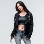 Wornstar Clothing Womens Tank Top Fearless Crop Leather Tank Top - Black