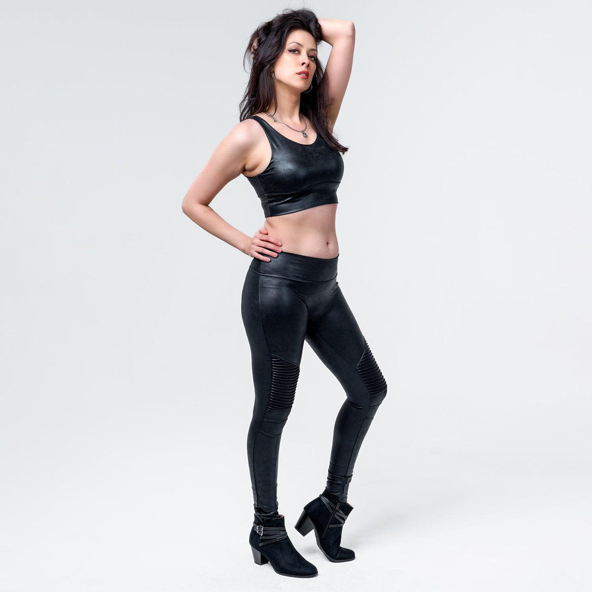 Wornstar Clothing Womens Leggings. Fearless Leather Moto Leggings - Black