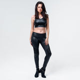 Wornstar Clothing Womens Leggings. Fearless Leather Moto Leggings - Black