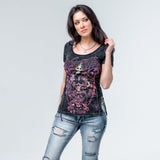 Wornstar Clothing Womens Tee. Voodoo Skull T-Shirt.