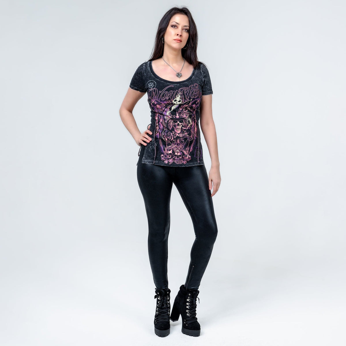 Wornstar Clothing Womens Tee. Voodoo Skull T-Shirt.