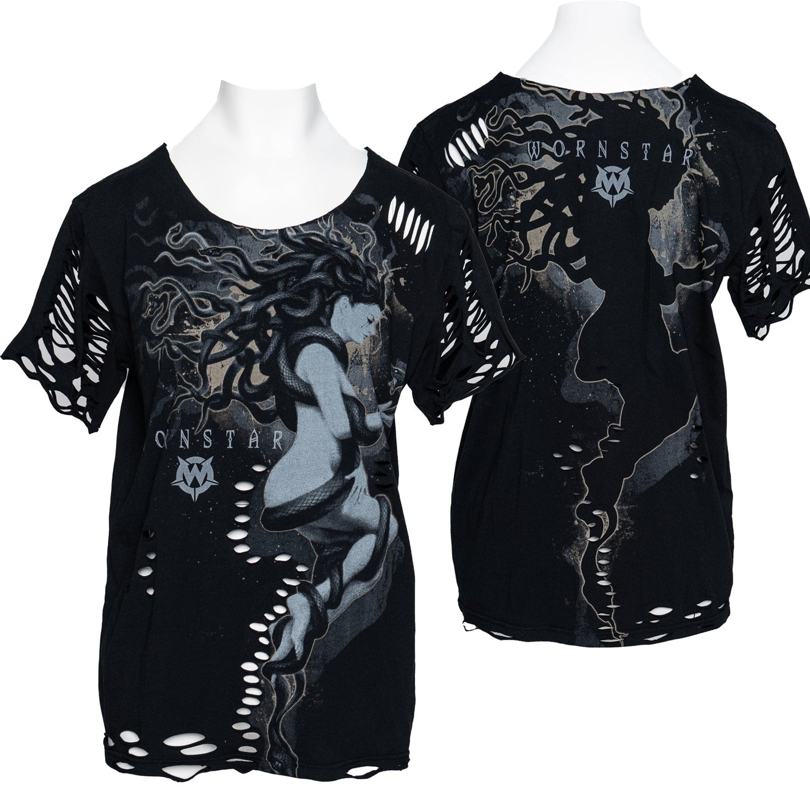 Sirens Collection T-Shirt One Size Wornstar Custom -  Cut Tee - Medusa OS Ready to Ship
