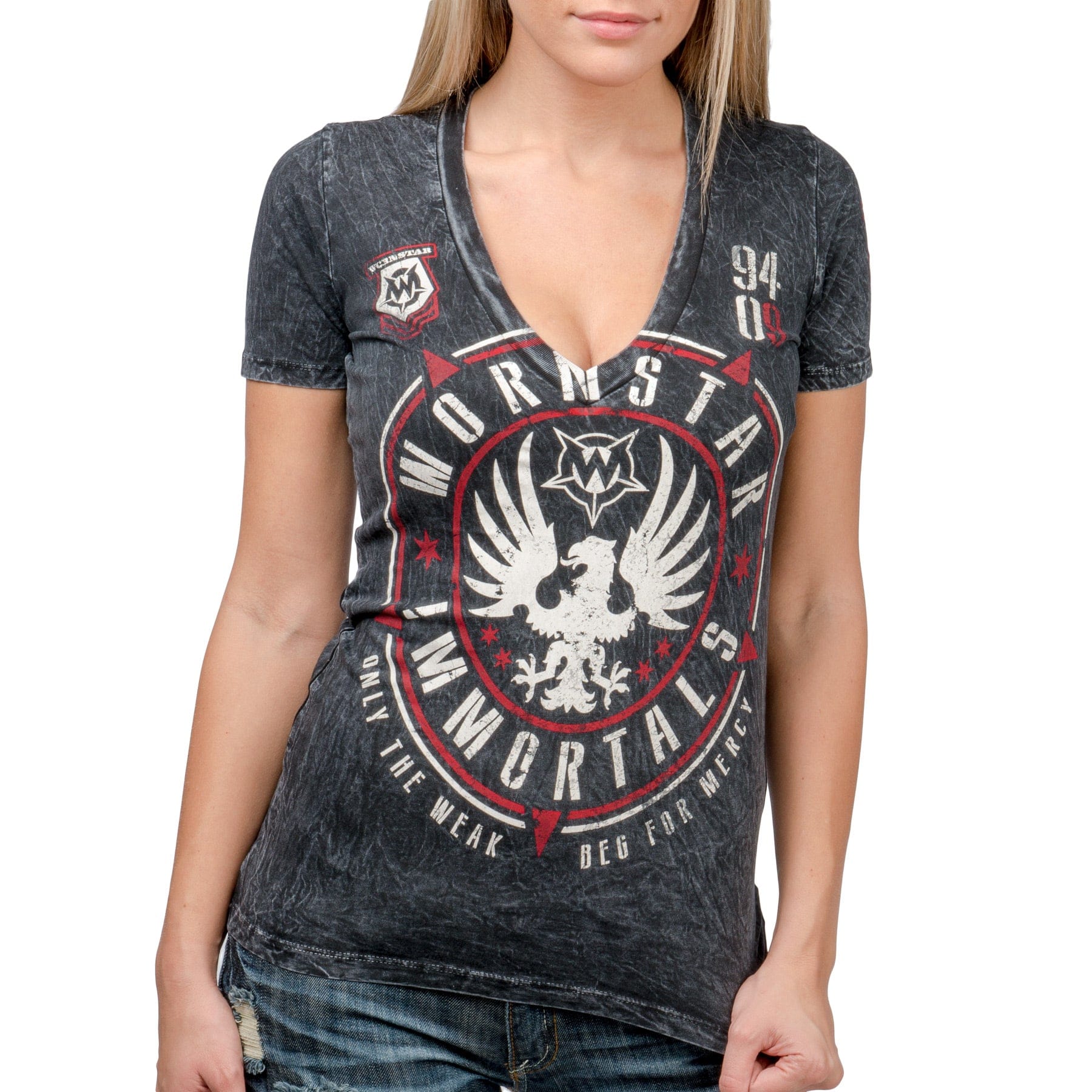 Wornstar Street Wear T-Shirt Immortals Eagle V-Neck Tee