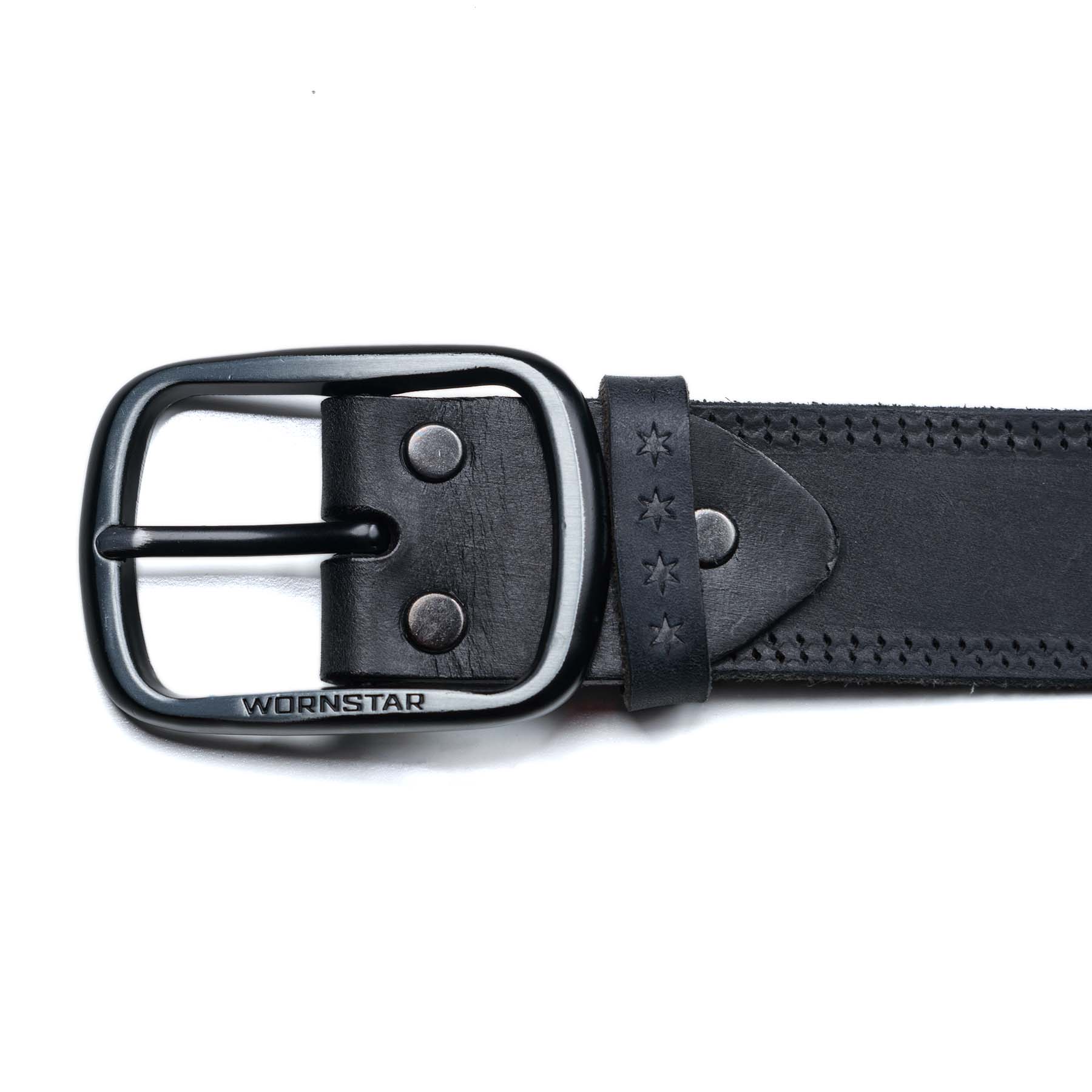 Wornstar Swag Belt Barricade Leather Belt - Aged Metal