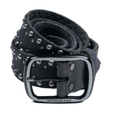 Wornstar Swag Belt Barricade Leather Belt - Aged Metal