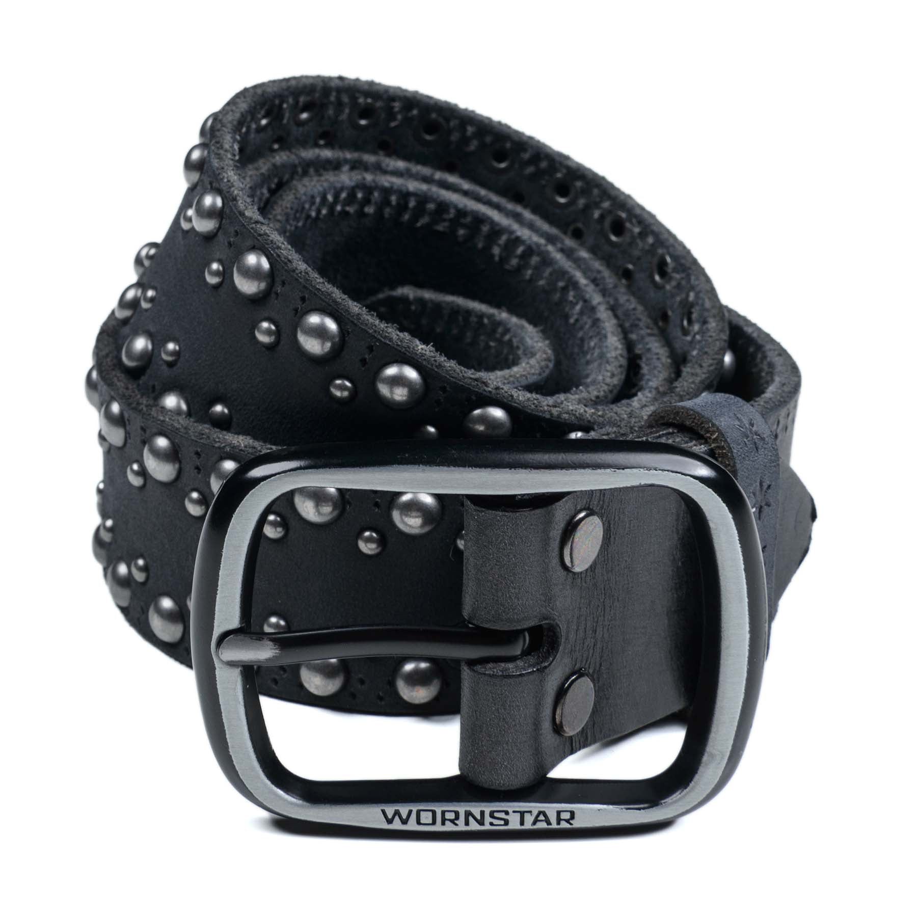 Wornstar Swag Belt Barricade Leather Belt - Aged Metal