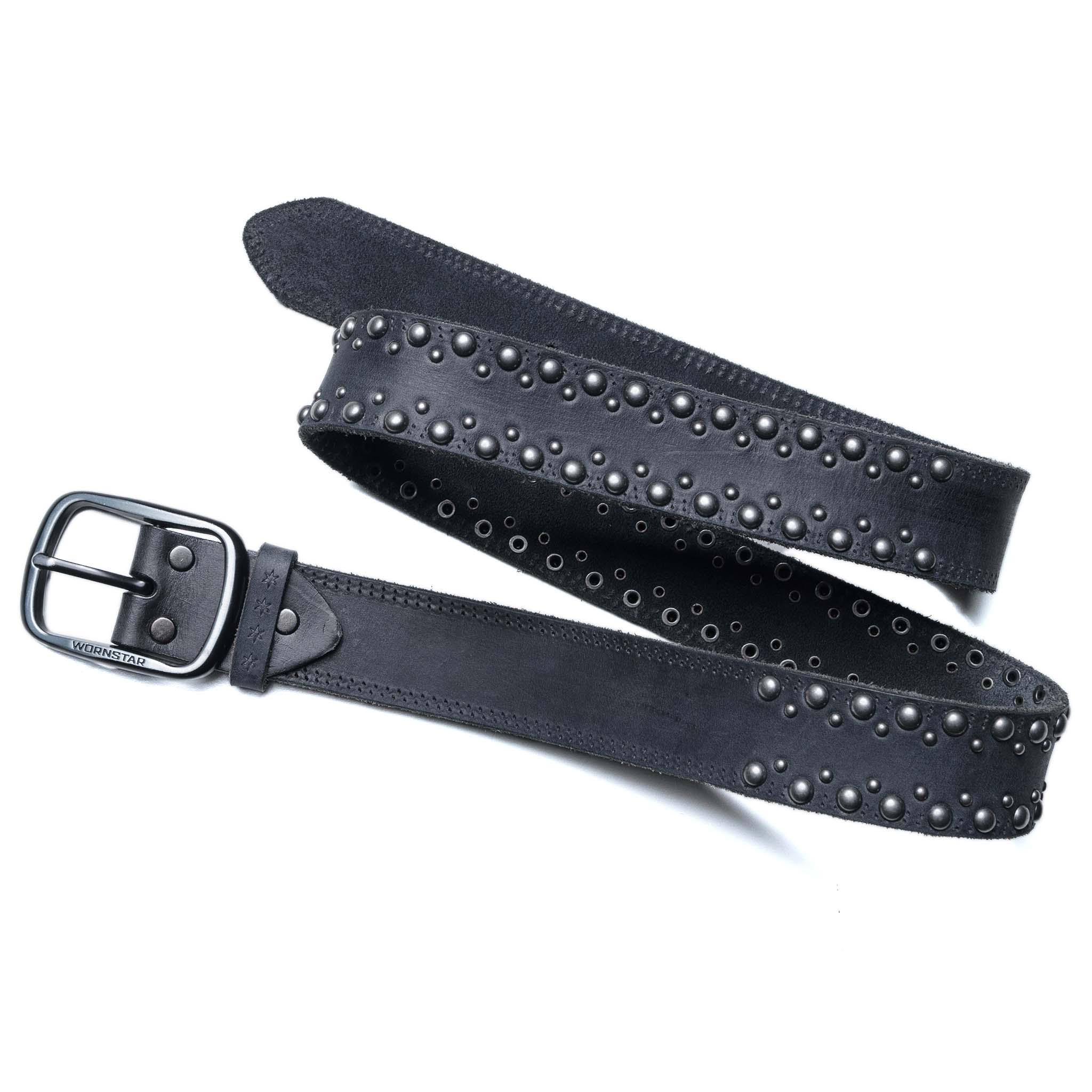 Wornstar Swag Belt Barricade Leather Belt - Aged Metal