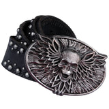 Wornstar Swag Belt Barricade Leather Belt - Aged Metal with Vengeance Belt Buckle