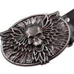 Wornstar Swag Belt Barricade Leather Belt - Aged Metal with Vengeance Belt Buckle