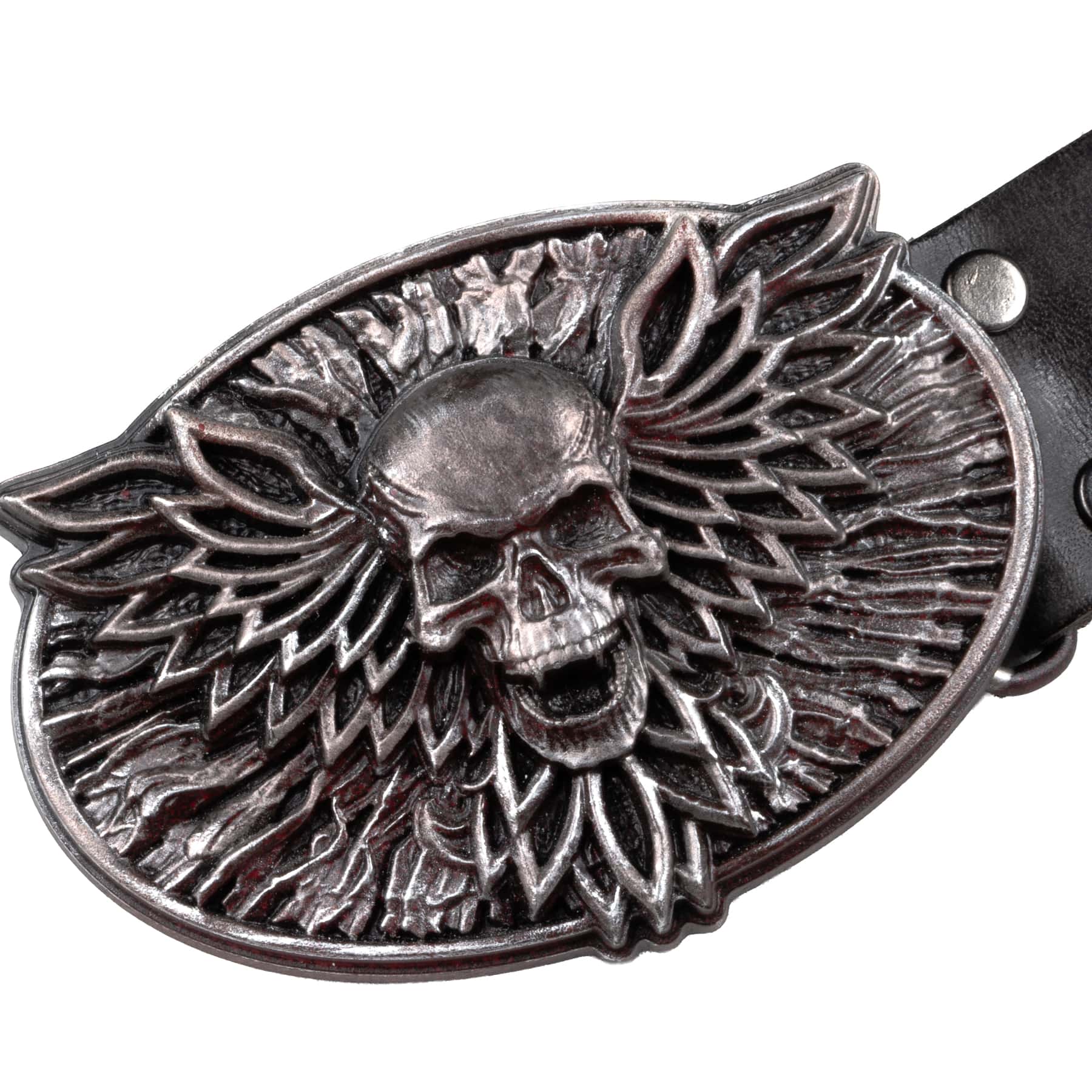 Wornstar Swag Belt Barricade Leather Belt - Aged Metal with Vengeance Belt Buckle
