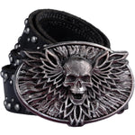 Wornstar Swag Belt Barricade Leather Belt - Aged Metal with Vengeance Belt Buckle