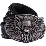 Wornstar Swag Belt Barricade Leather Belt - Aged Metal with Vengeance Belt Buckle