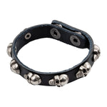 Wornstar Swag Bracelet Wornstar Bracelet - Black Leather Silver Skulls