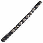 Wornstar Swag Bracelet Wornstar Bracelet - Black Leather Silver Skulls