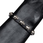 Wornstar Swag Bracelet Wornstar Bracelet - Black Leather Silver Skulls
