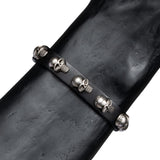 Wornstar Swag Bracelet Wornstar Bracelet - Black Leather Silver Skulls