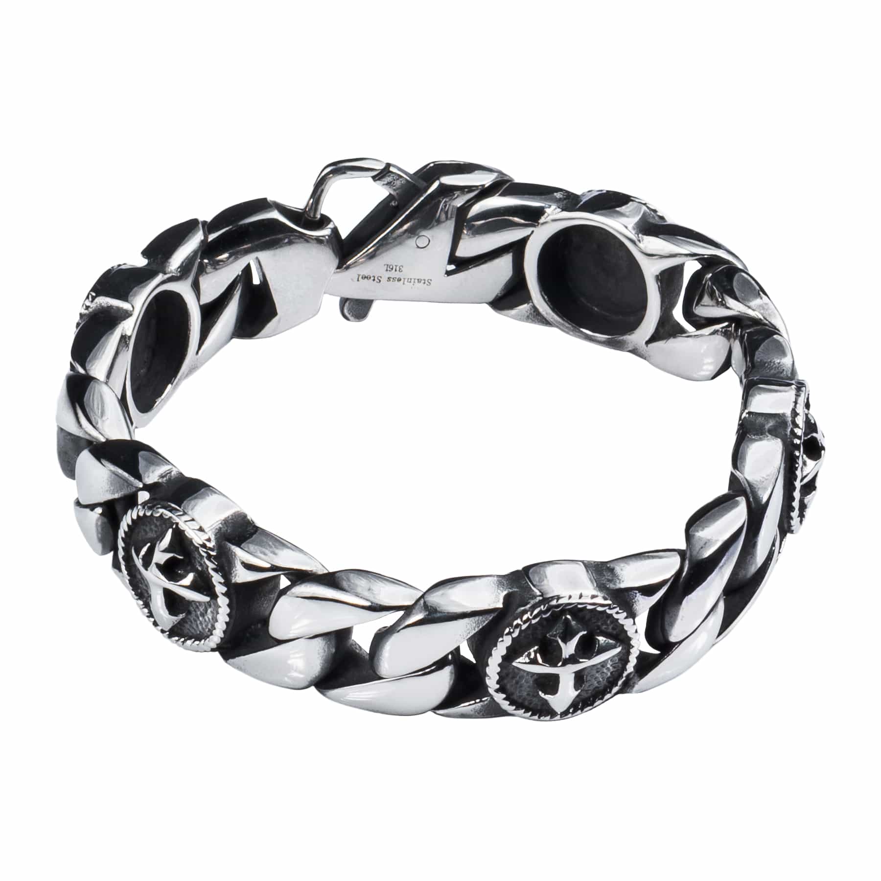 Wornstar Swag Bracelet Wornstar Bracelet - Curb Chain with Crosses