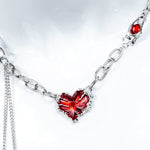 Wornstar Swag Necklace Wornstar Necklace - Red Heart with Crosses