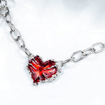 Wornstar Swag Necklace Wornstar Necklace - Red Heart with Crosses