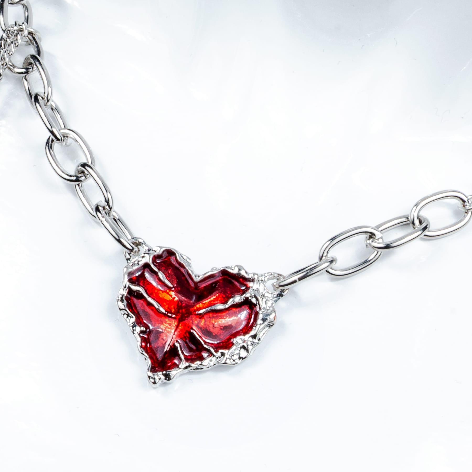 Wornstar Swag Necklace Wornstar Necklace - Red Heart with Crosses
