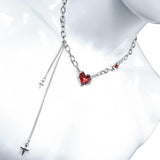 Wornstar Swag Necklace Wornstar Necklace - Red Heart with Crosses