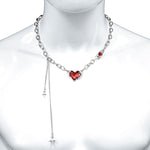 Wornstar Swag Necklace Wornstar Necklace - Red Heart with Crosses