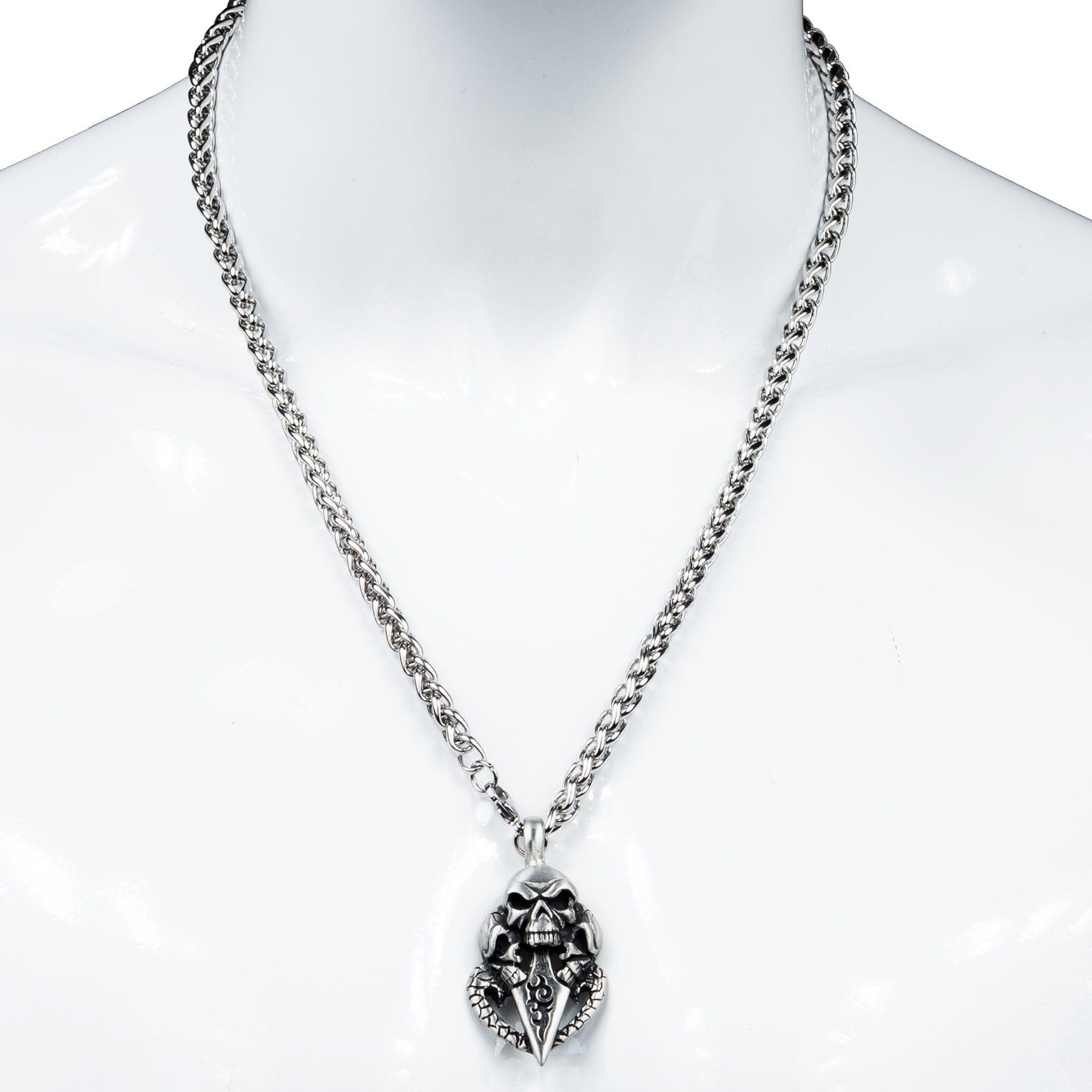 Wornstar Swag Necklace Wornstar Skull Dagger Necklace on Devil's Braid